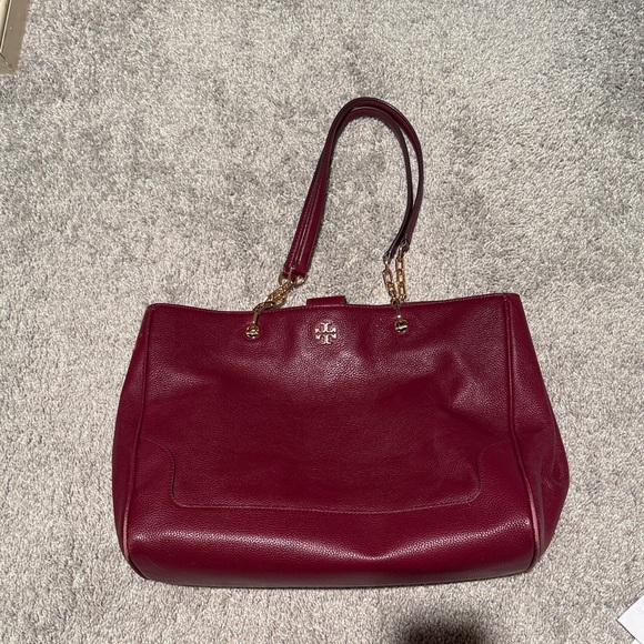 Tory Burch Handbags - Tory Burch Burgundy Leather Tote